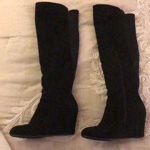 Over the knee black boots